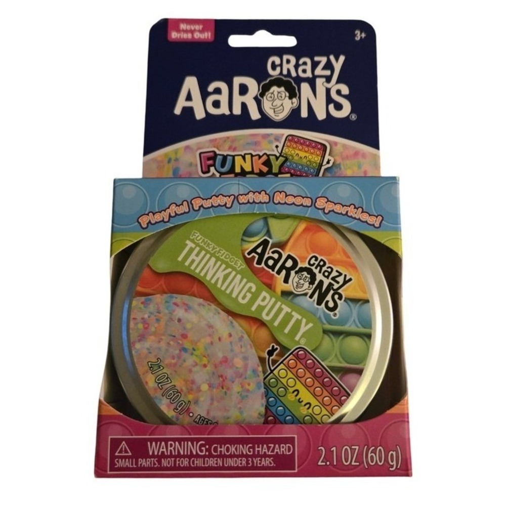 Crazy Aaron's Thinking Putty Kids 2.1oz Multicolor New Funky Fidget Neon Sparkle